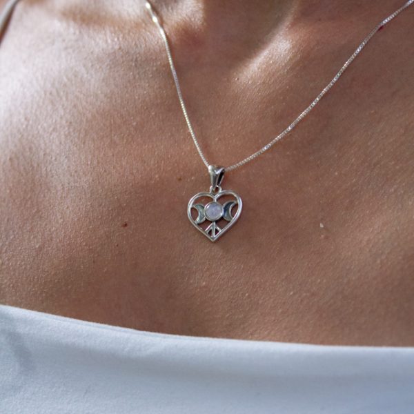 Colgante Corazón con Piedra Luna - Imagen 3