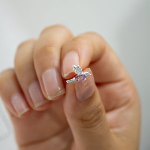 Aros Colibrí Cristal Morado