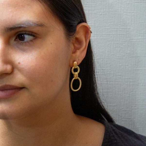 Aros Ovalos Entrelazados Bañados en Oro - Imagen 4