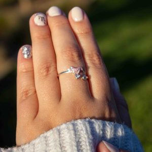 Anillo Colibri Rosado Ajustable